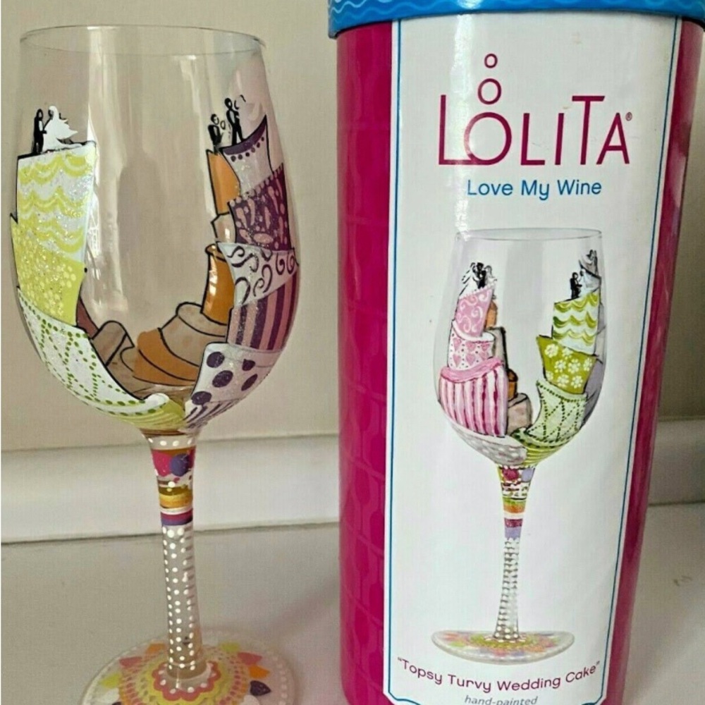 Lolita Topsy Turvy Wedding Cake Wine Glass